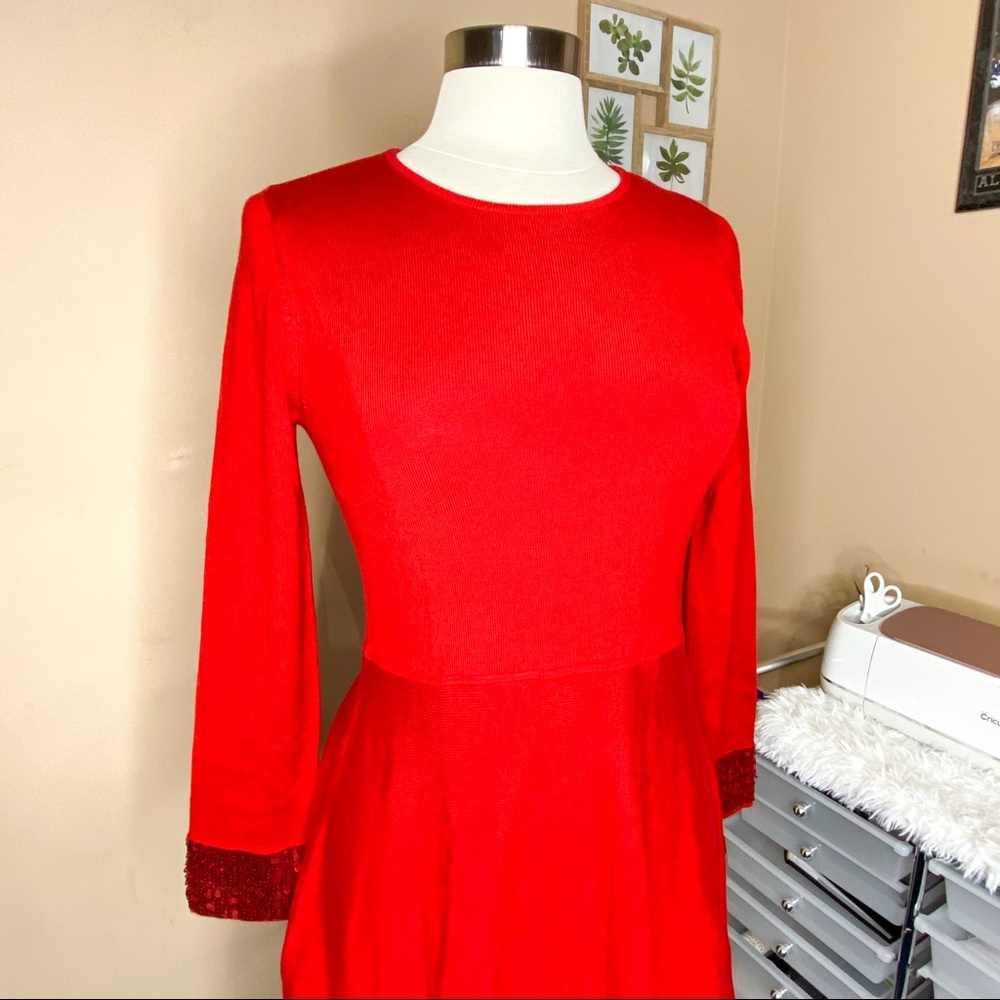 Jason Wu | Bouncy sweater dress in red size medium